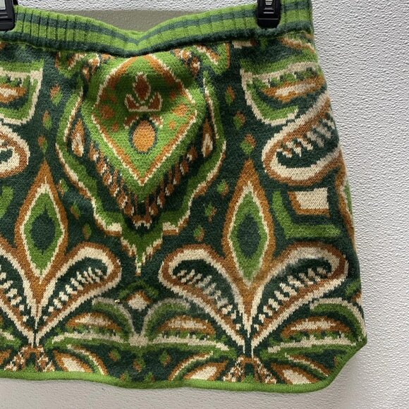 Farm Rio Women's Pineapple Ikat Knit Mini Skirt Green Size XL | Vibrant Tropical - Picture 4 of 10
